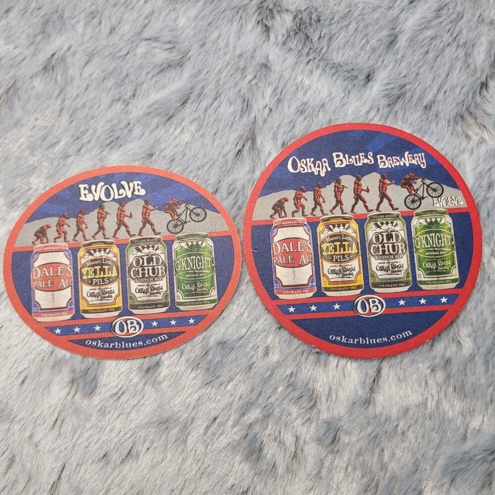 Beer Coaster Beermat Oskar Blues Brewery Colorado USA 2 Coasters New Two Sides - Picture 2 of 4